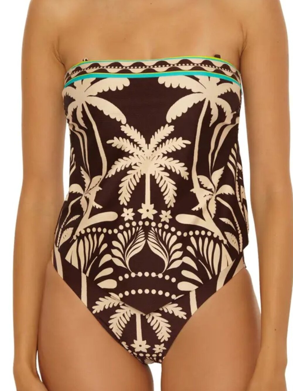 TRINA TURK SYROS PRINT BANDED BANDEAU STYLE TANKINI IN SIZE 6